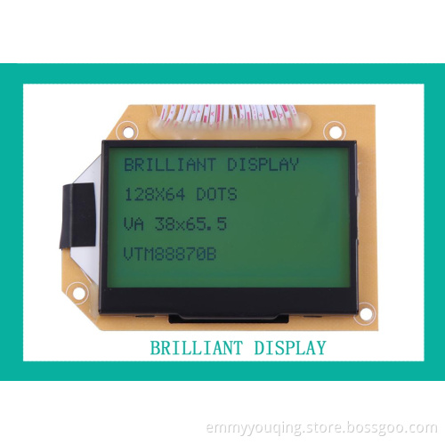 Green Backlight 128 X 64 Dots LCD Display Modules with RoHS Certification (VTM88870B)